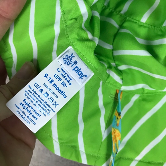 iPlay Sun Hat 50+ UPF Safari Zoo Animals Stripes - Picture 3 of 4